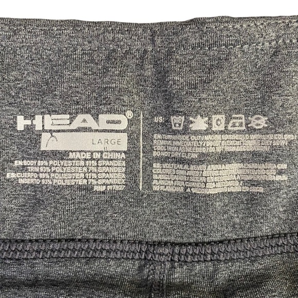 Head Skort Gray Shorts Black Skirt Tie Detail Stretchy Wide Waistband Large L - Picture 4 of 12